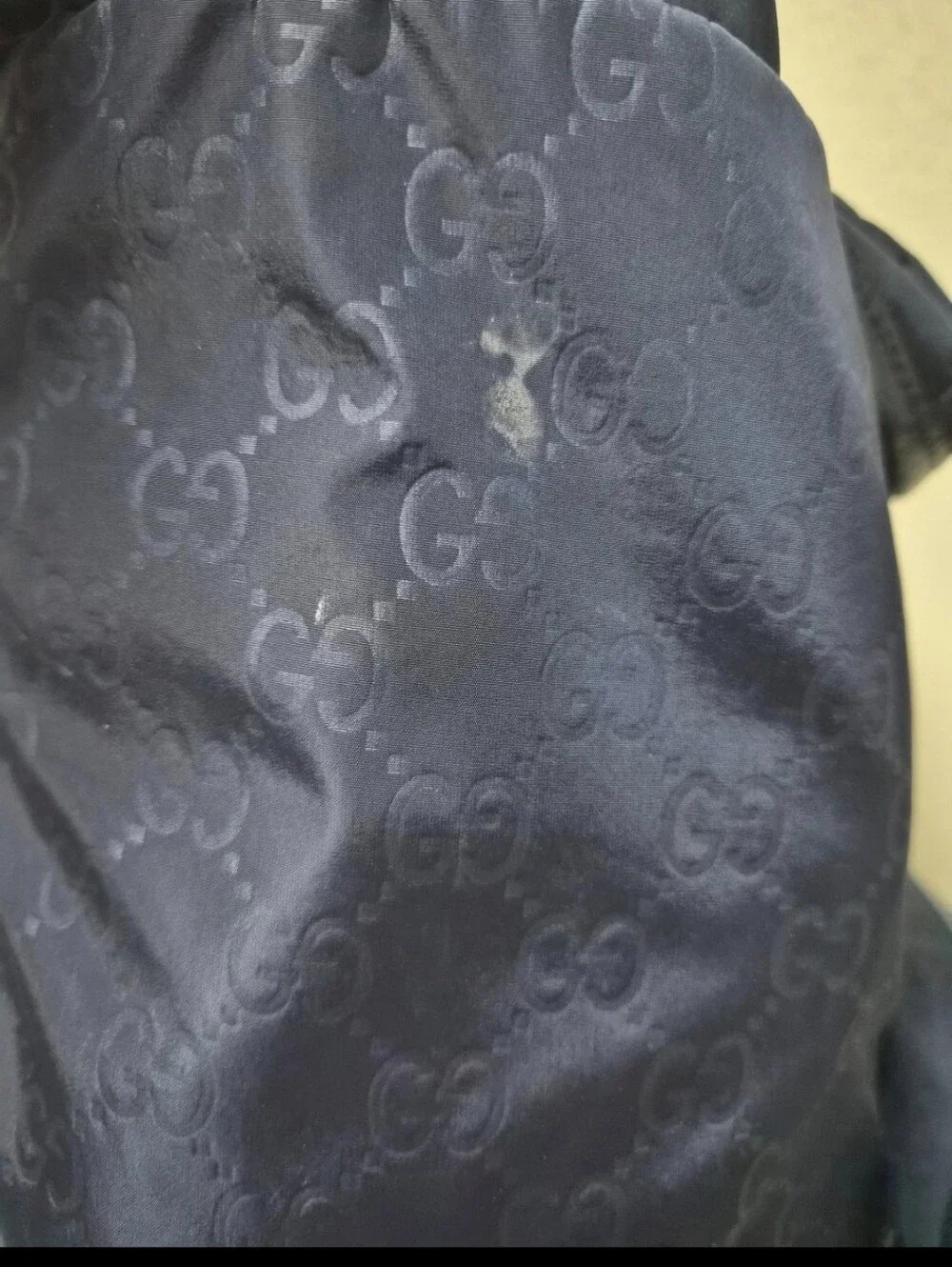 Authentic Gucci Blue Guccissima Nylon and Leather Light Backpack